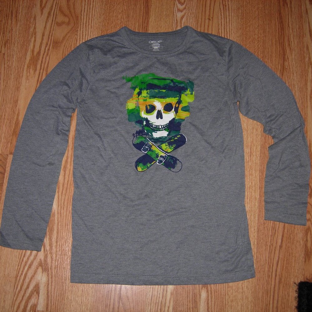Cherokee Sleepwear Snowboards Skull Long Sleeve Top XL